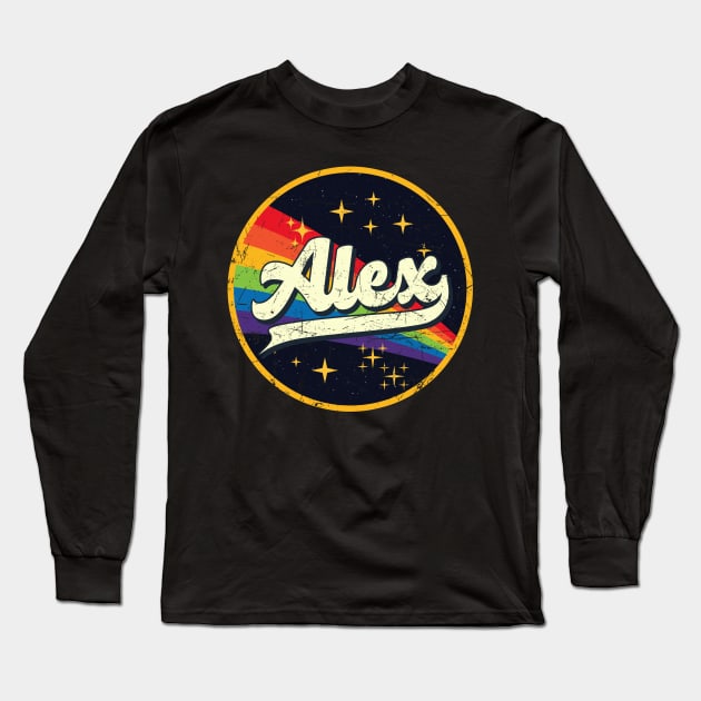 Alex // Rainbow In Space Vintage Grunge-Style Long Sleeve T-Shirt by LMW Art